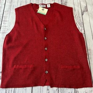 Bullock & Jones Men’s Merino Wool Rib Knit Sweater Vest Made In Italy SizeXL NWT